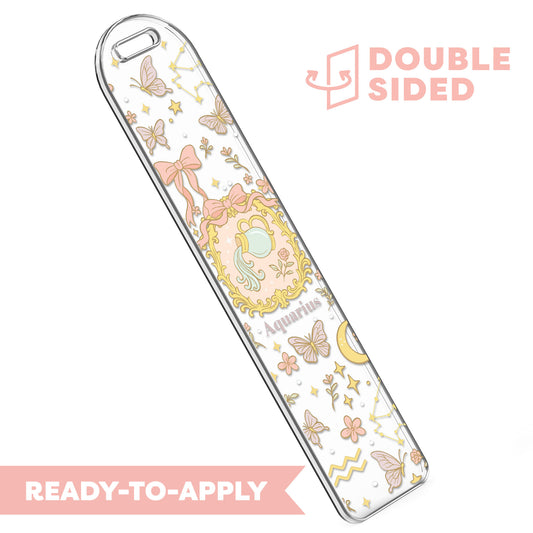 [ Double Sided ] Bookmark UV DTF Decal | Coquette Aquarius