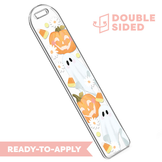 [ Double Sided ] Bookmark UV DTF Decal | Pumpkin Ghost
