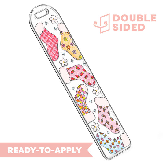 [ Double Sided ] Bookmark UV DTF Decal | Fuzzy Socks Season