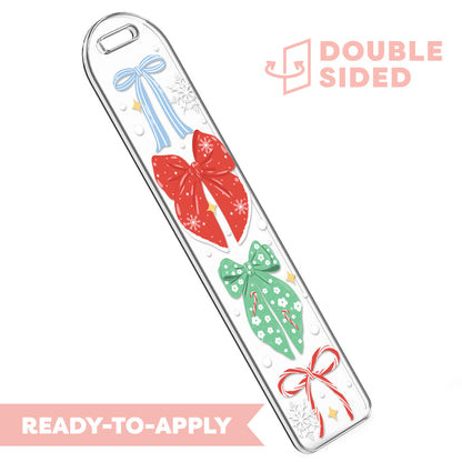 [ Double Sided ] Bookmark UV DTF Decal | Festive Coquette Bows