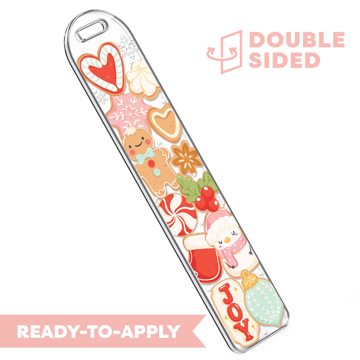 [ Double Sided ] Bookmark UV DTF Decal | Eat Cookies and Be Merry