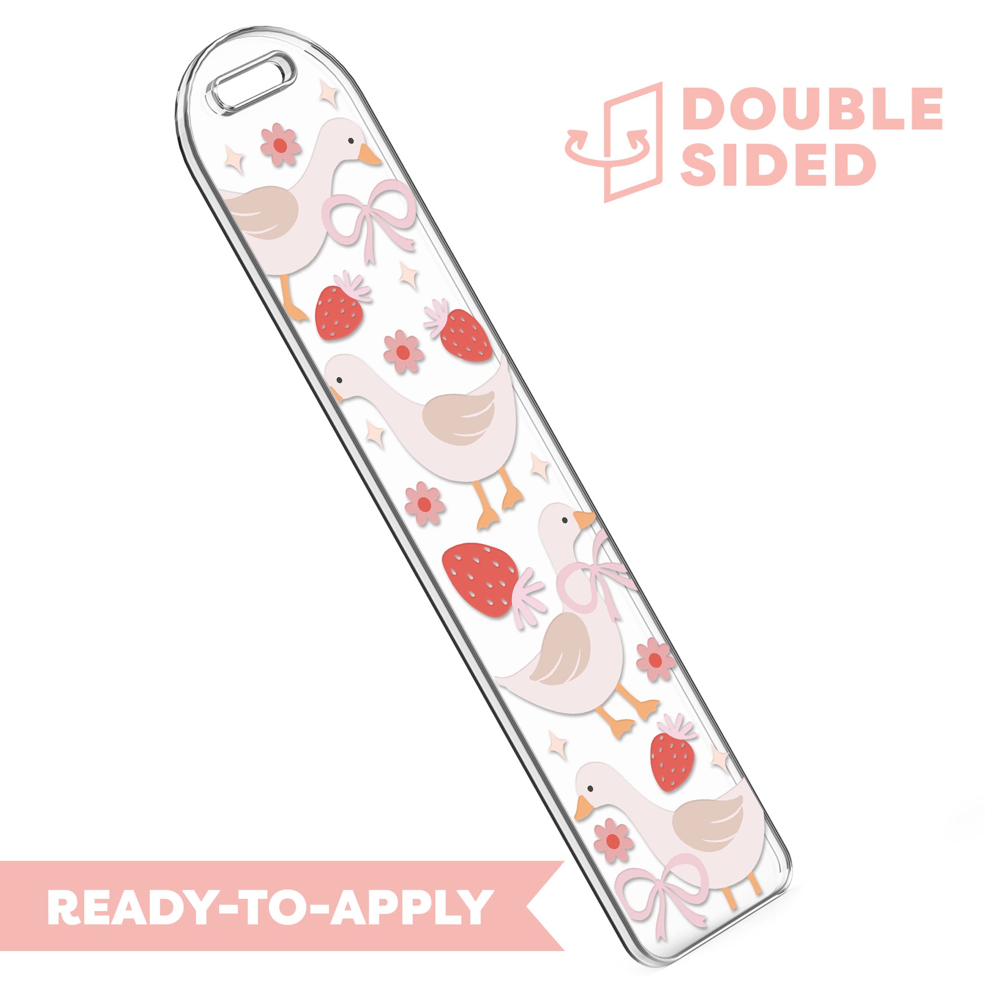 [ Double Sided ] Bookmark UV DTF Decal | Coquette Goose 🦢