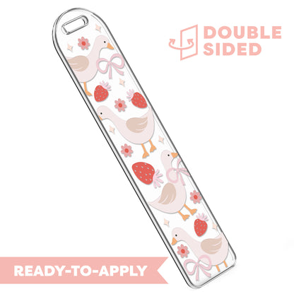 [ Double Sided ] Bookmark UV DTF Decal | Coquette Goose 🦢