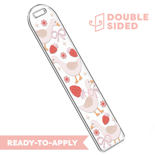 [ Double Sided ] Bookmark UV DTF Decal | Coquette Goose 🦢