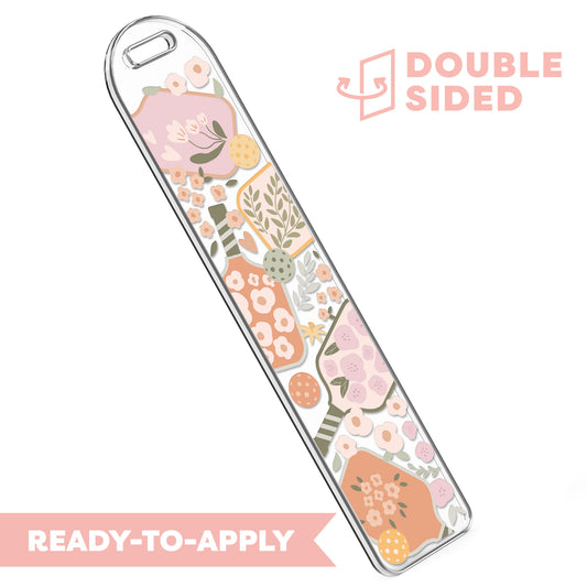 [ Double Sided ] Bookmark UV DTF Decal | Floral Pickleball Paddle