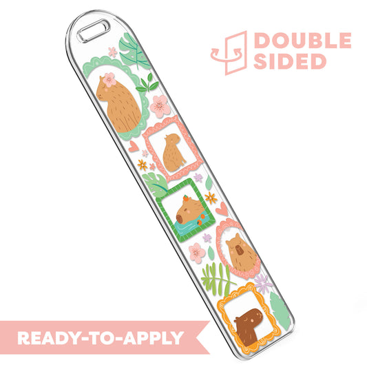 [ Double Sided ] Bookmark UV DTF Decal | Tropical Capybara