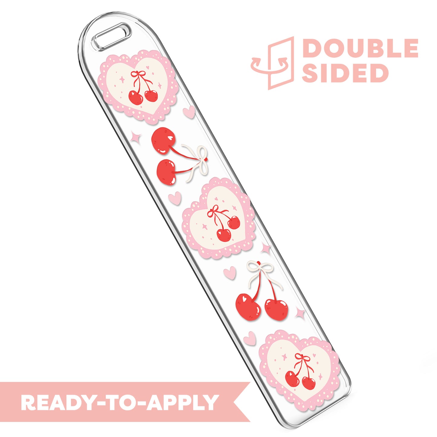 [ Double Sided ] Bookmark UV DTF Decal | Romantic Cherry 💘