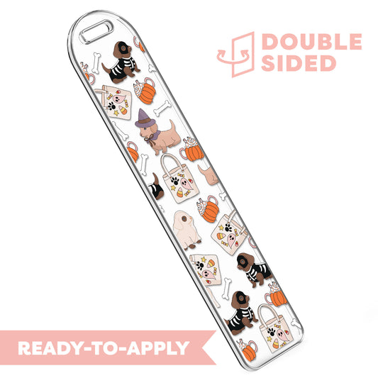 [ Double Sided ] Bookmark UV DTF Decal | Spooky Puppies