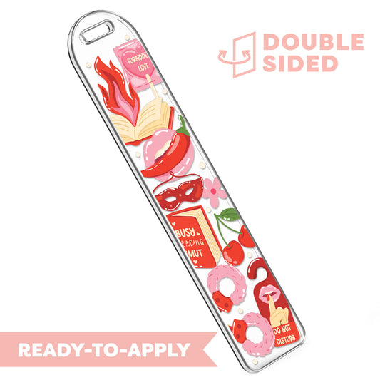 [ Double Sided ] Bookmark UV DTF Decal | Busy Reading Smut