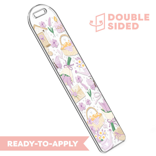 [ Double Sided ] Bookmark UV DTF Decal | Lavender Picnic Field