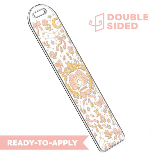 [ Double Sided ] Bookmark UV DTF Decal | Coquette Gemini