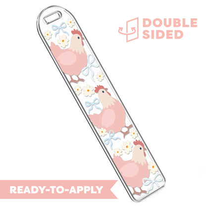 [ Double Sided ] Bookmark UV DTF Decal | Coquette Chicken 💕