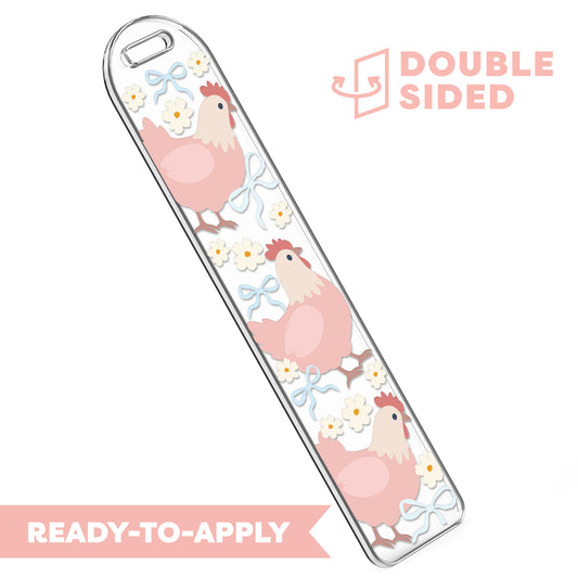 [ Double Sided ] Bookmark UV DTF Decal | Coquette Chicken 💕