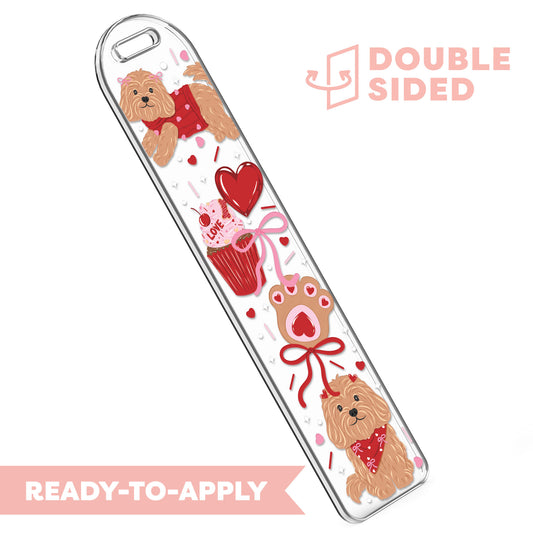[ Double Sided ] Bookmark UV DTF Decal | Puppy Love