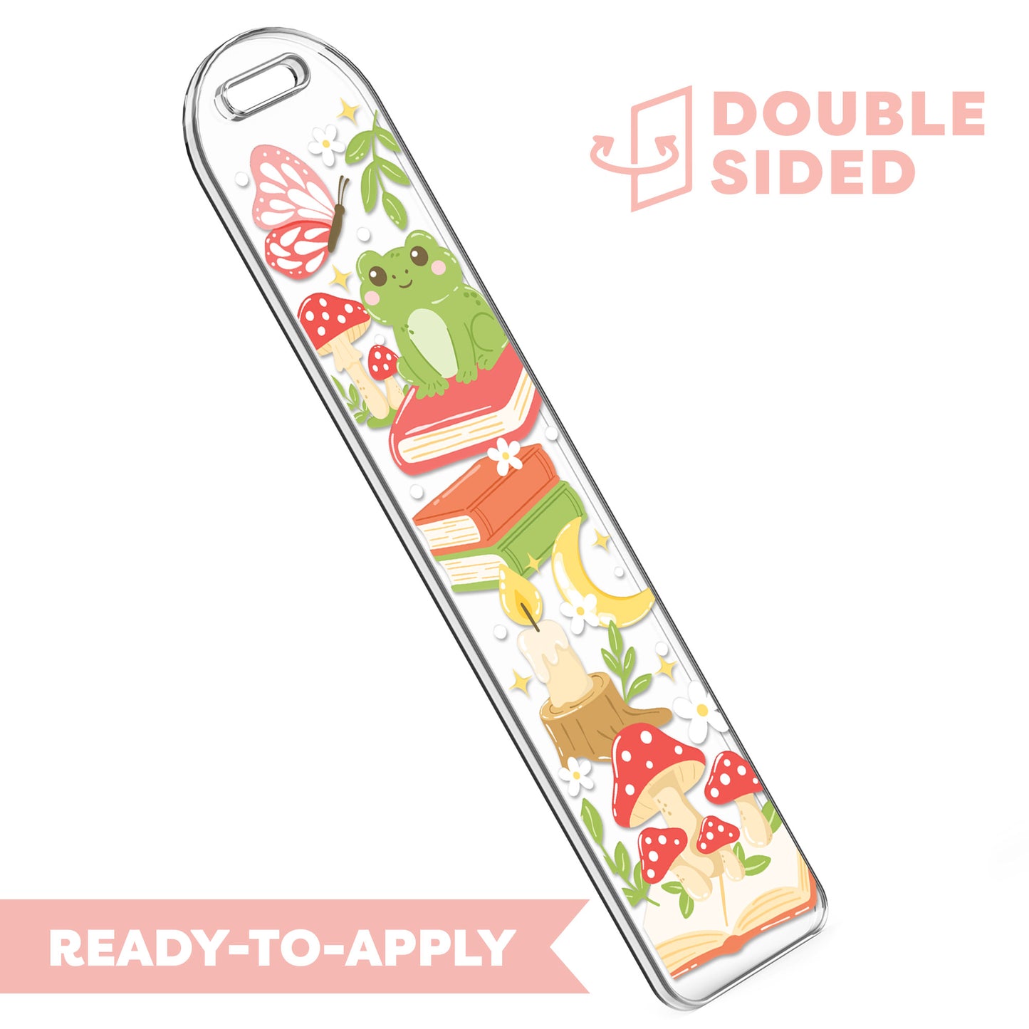 [ Double Sided ] Bookmark UV DTF Decal | Cottage-Forest Bookish