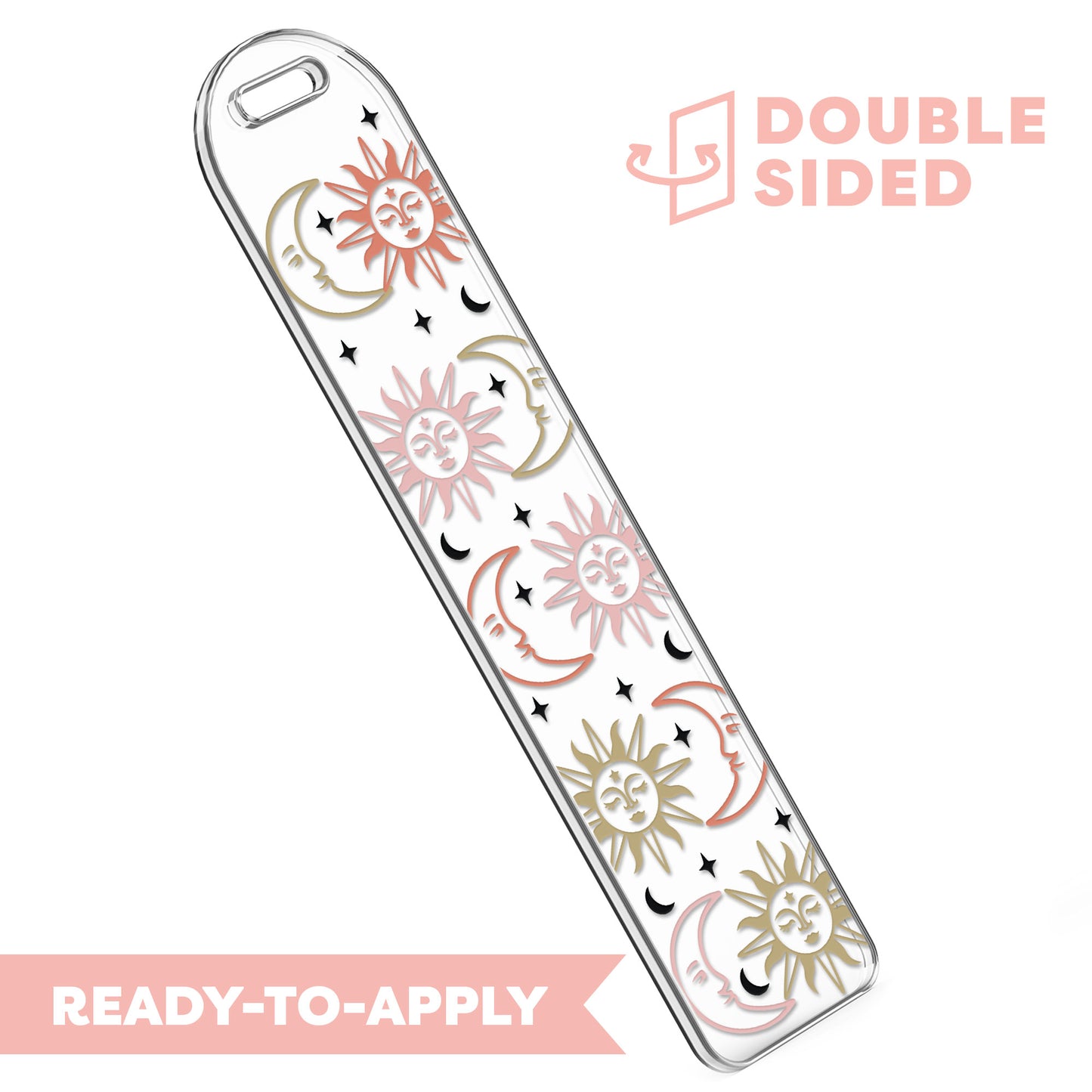 [ Double Sided ] Bookmark UV DTF Decal | Sun And Moon Mystic