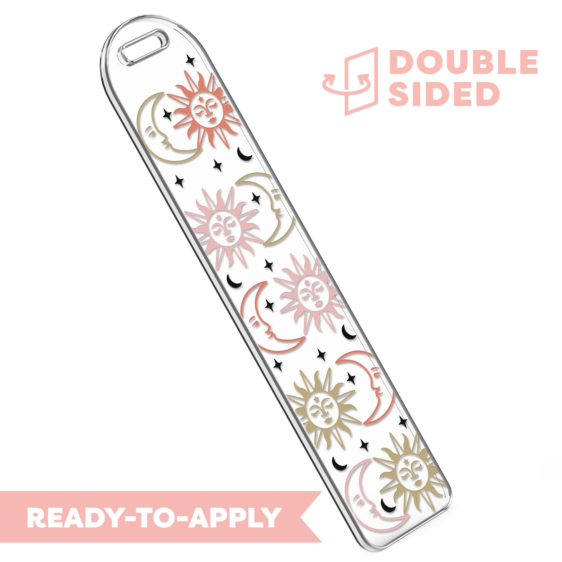 [ Double Sided ] Bookmark UV DTF Decal | Sun And Moon Mystic