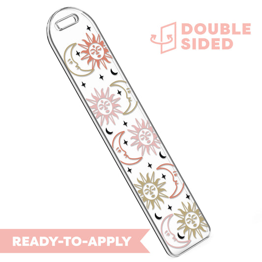 [ Double Sided ] Bookmark UV DTF Decal | Sun And Moon Mystic