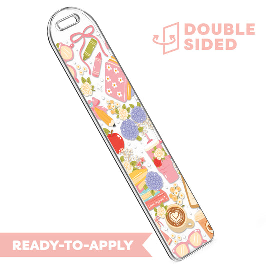 [ Double Sided ] Bookmark UV DTF Decal | Coquette Teacher Life
