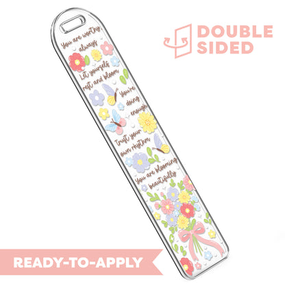 [ Double Sided ] Bookmark UV DTF Decal | Worthy Affirmation