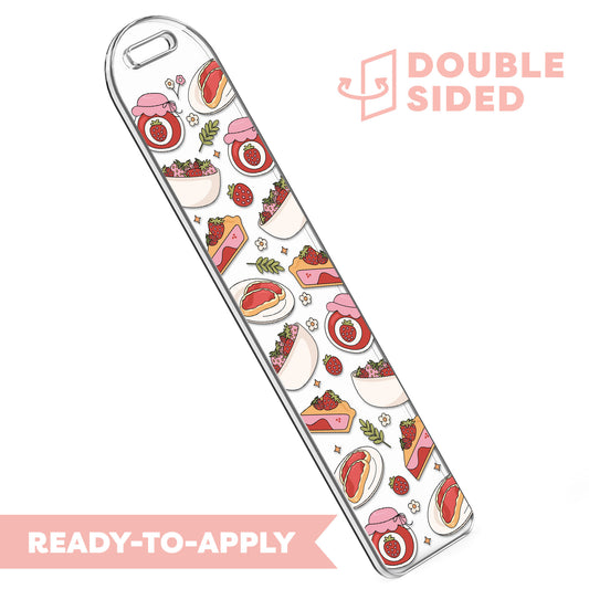 [ Double Sided ] Bookmark UV DTF Decal | Strawberry Cottage Core