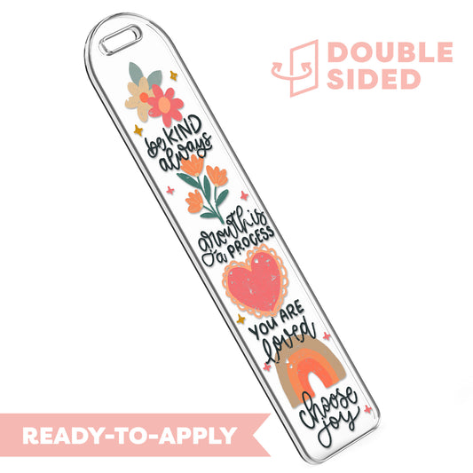 [ Double Sided ] Bookmark UV DTF Decal | Positive Affirmation