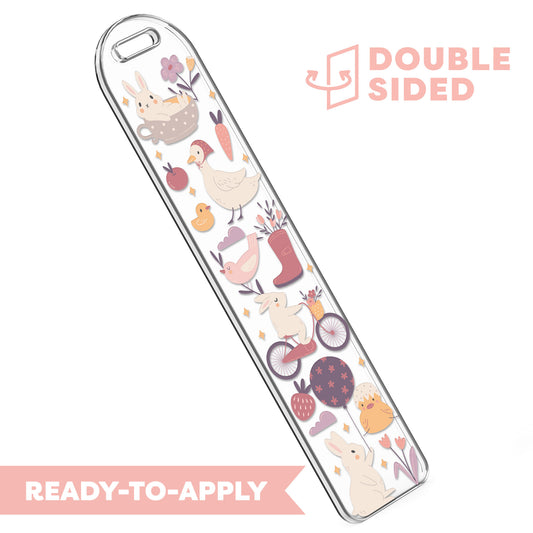 [ Double Sided ] Bookmark UV DTF Decal | Cottage Core Bunny