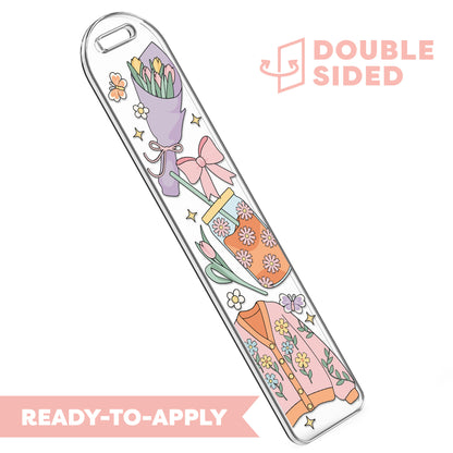 [ Double Sided ] Bookmark UV DTF Decal | Cozy Wildflower