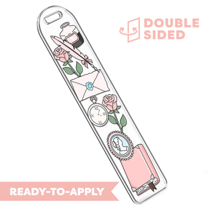 [ Double Sided ] Bookmark UV DTF Decal | Journaling and Roses