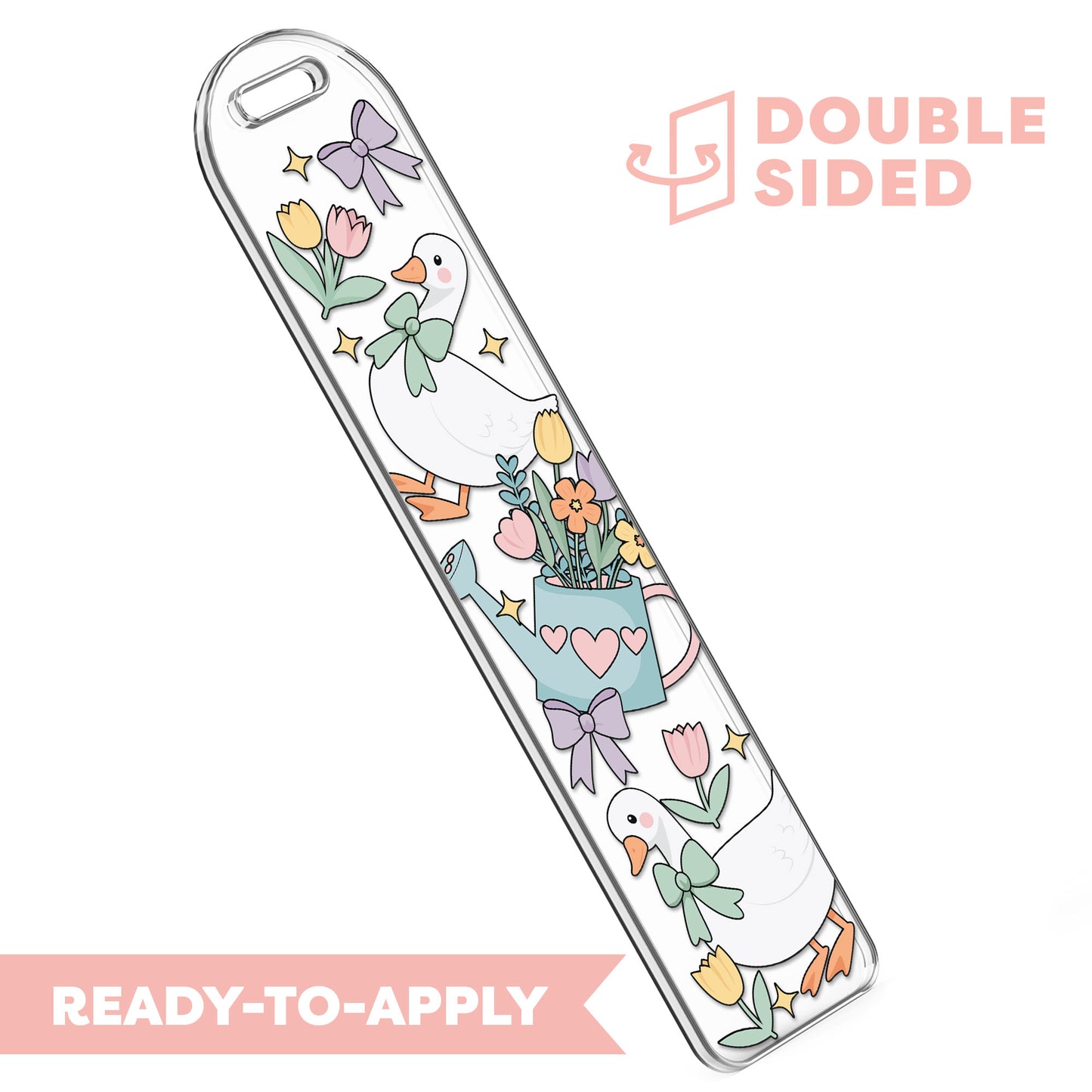 [ Double Sided ] Bookmark UV DTF Decal | Wildflower Ducky