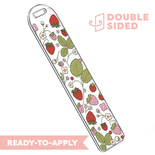 [ Double Sided ] Bookmark UV DTF Decal | Strawberry Field 