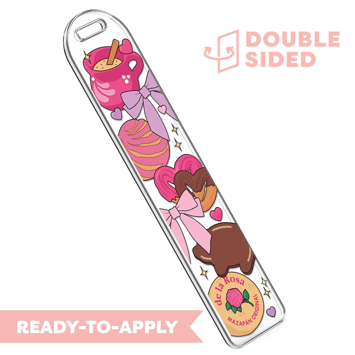 [ Double Sided ] Bookmark UV DTF Decal | Romantic De La Rosa