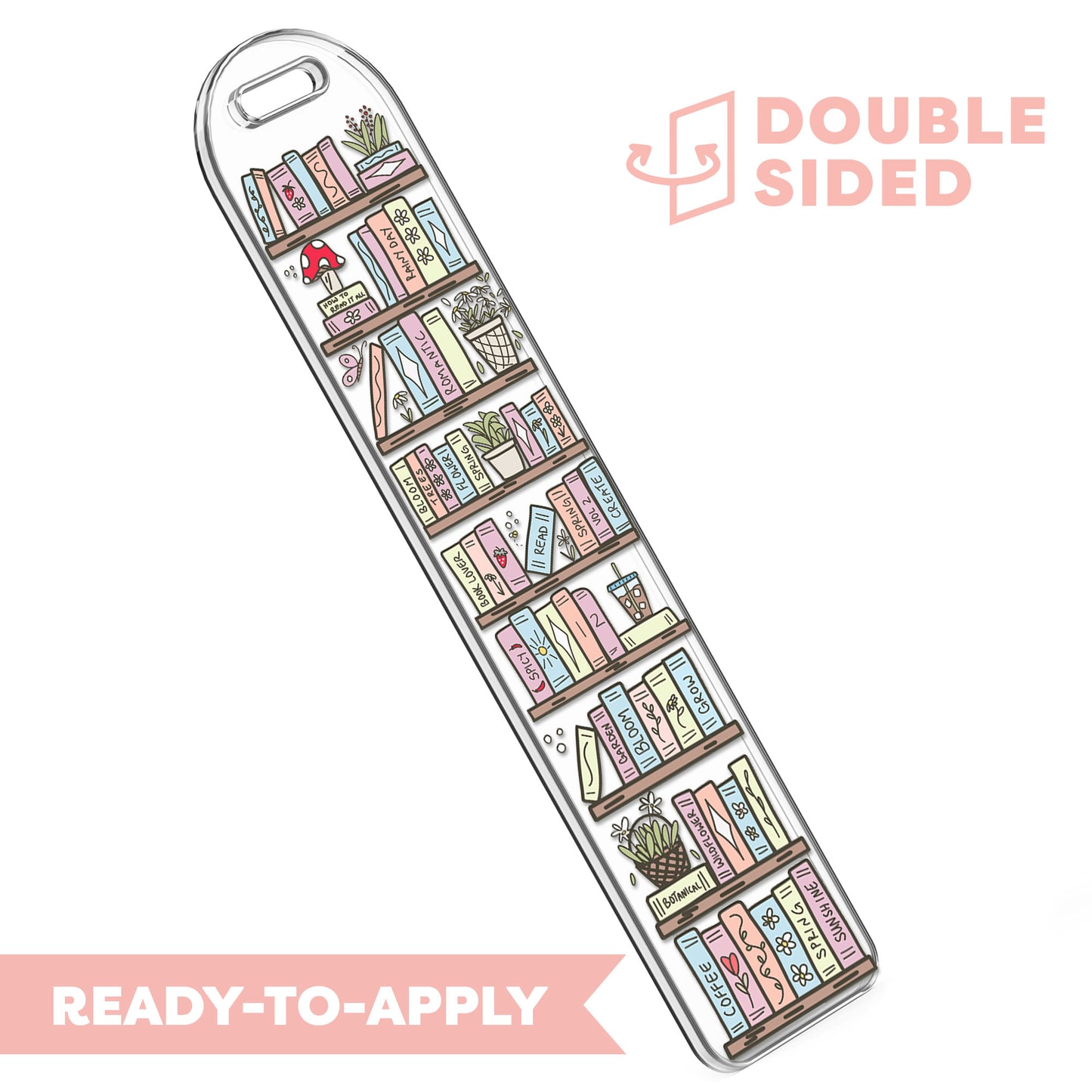 [ Double Sided ] Bookmark UV DTF Decal | Cottage Library