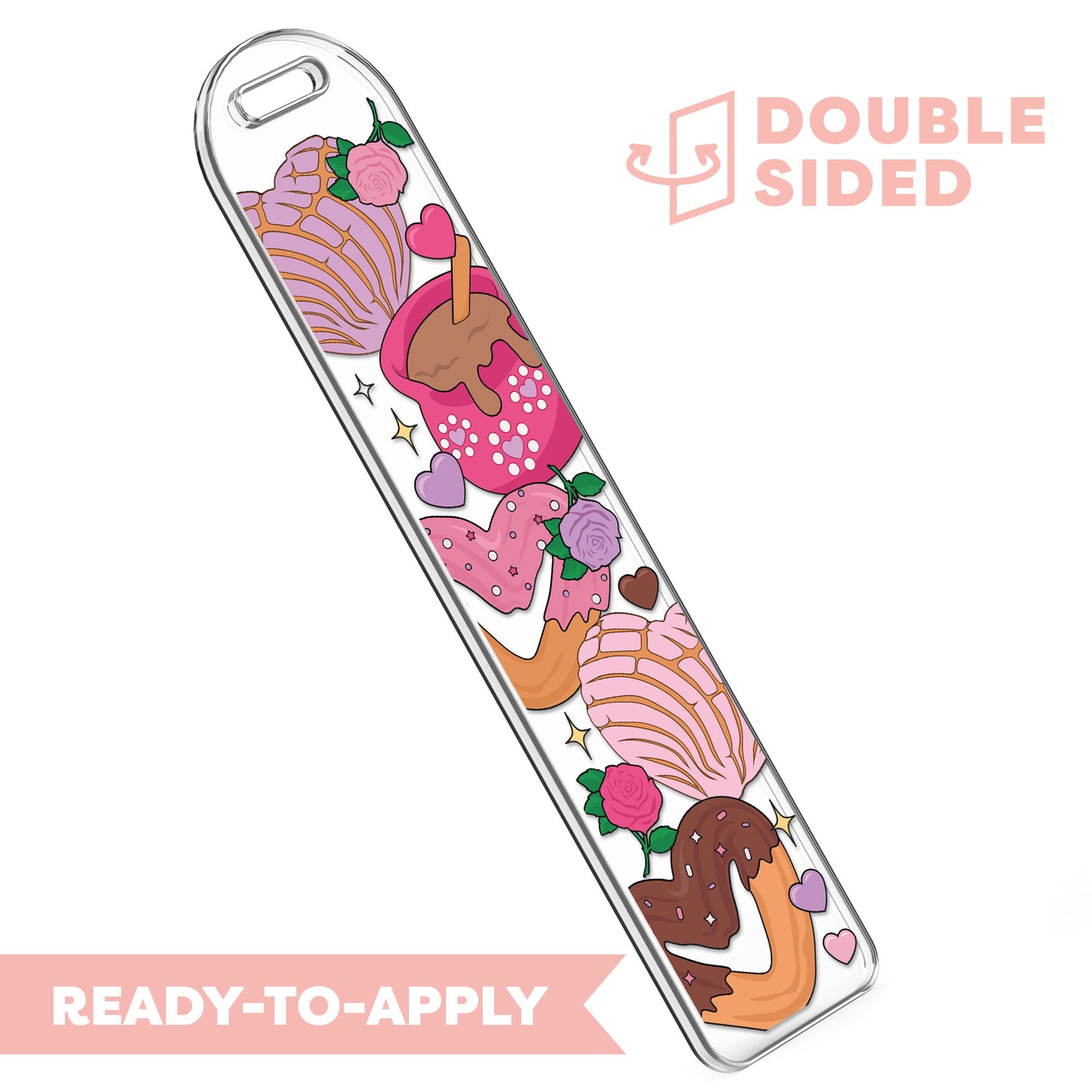 [ Double Sided ] Bookmark UV DTF Decal | Romantic Conchas