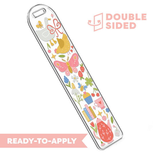 [ Double Sided ] Bookmark UV DTF Decal | Cottage Core Spring