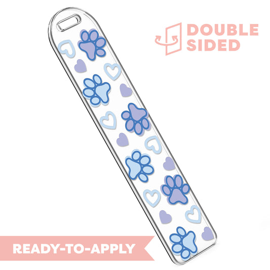 [ Double Sided ] Bookmark UV DTF Decal | Blue Dog Paw