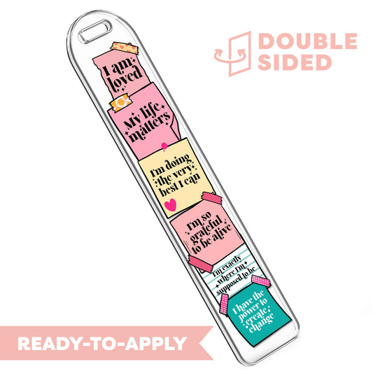 [ Double Sided ] Bookmark UV DTF Decal | Notepad Affirmation