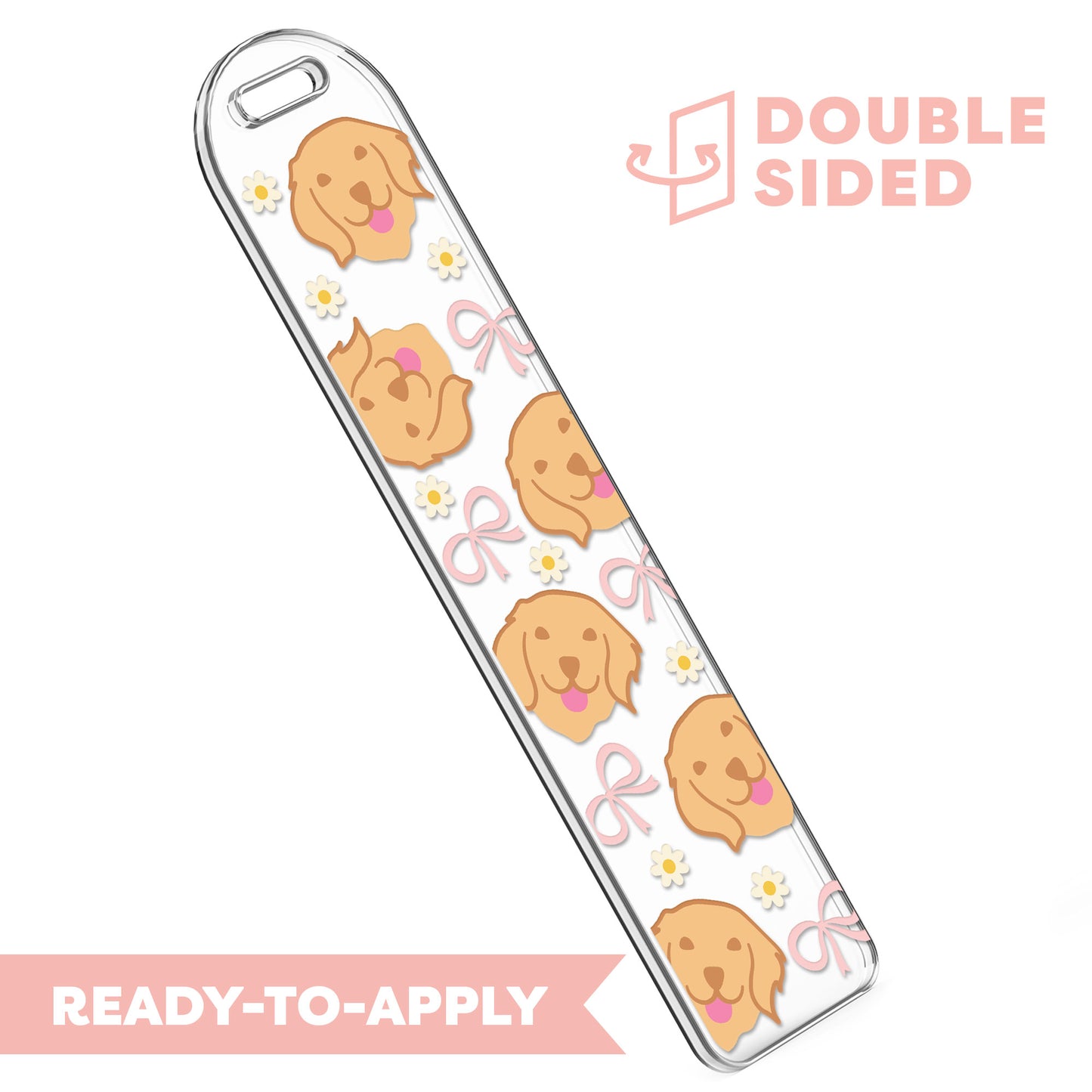 [ Double Sided ] Bookmark UV DTF Decal | Labrador Bow