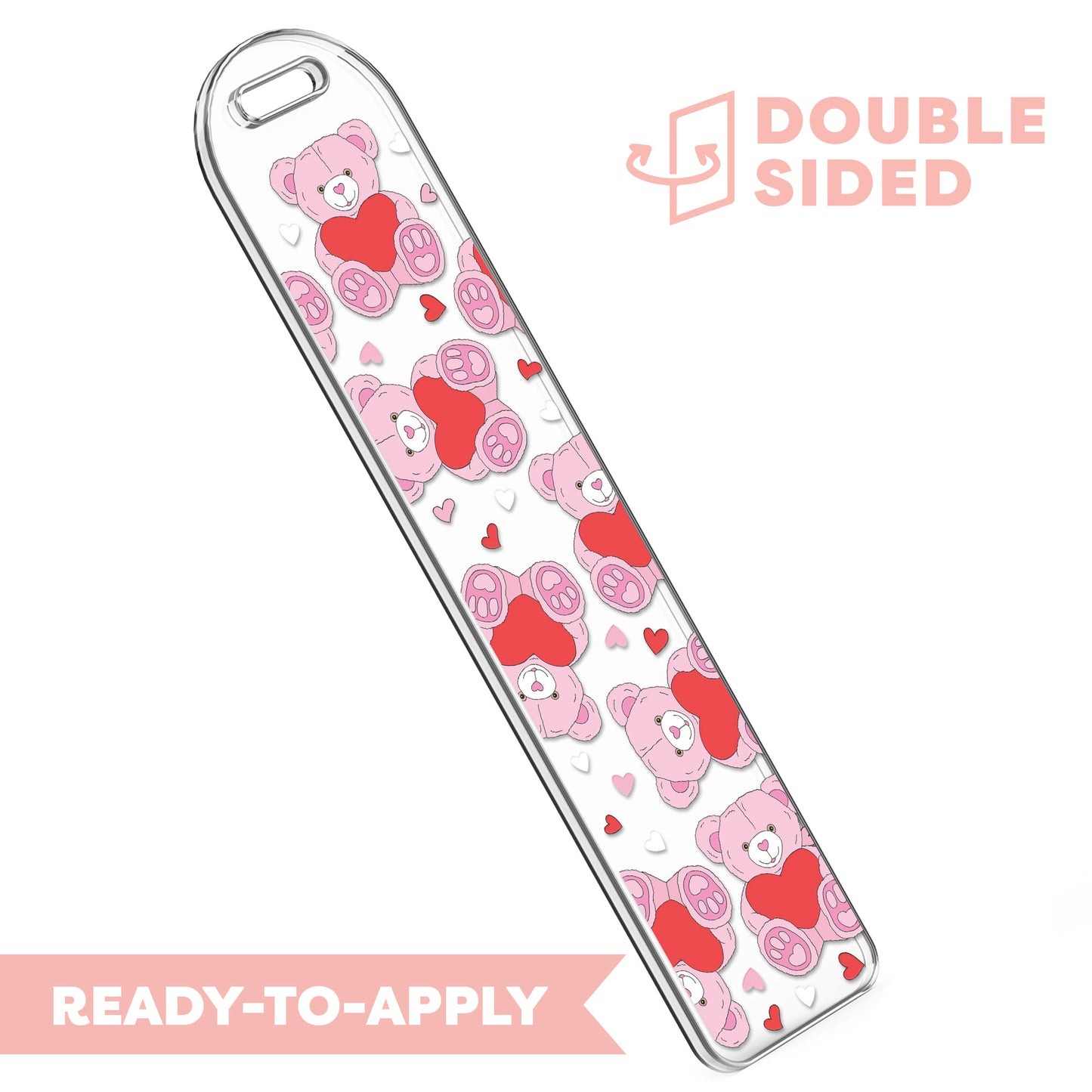 [ Double Sided ] Bookmark UV DTF Decal | Romantic Bear