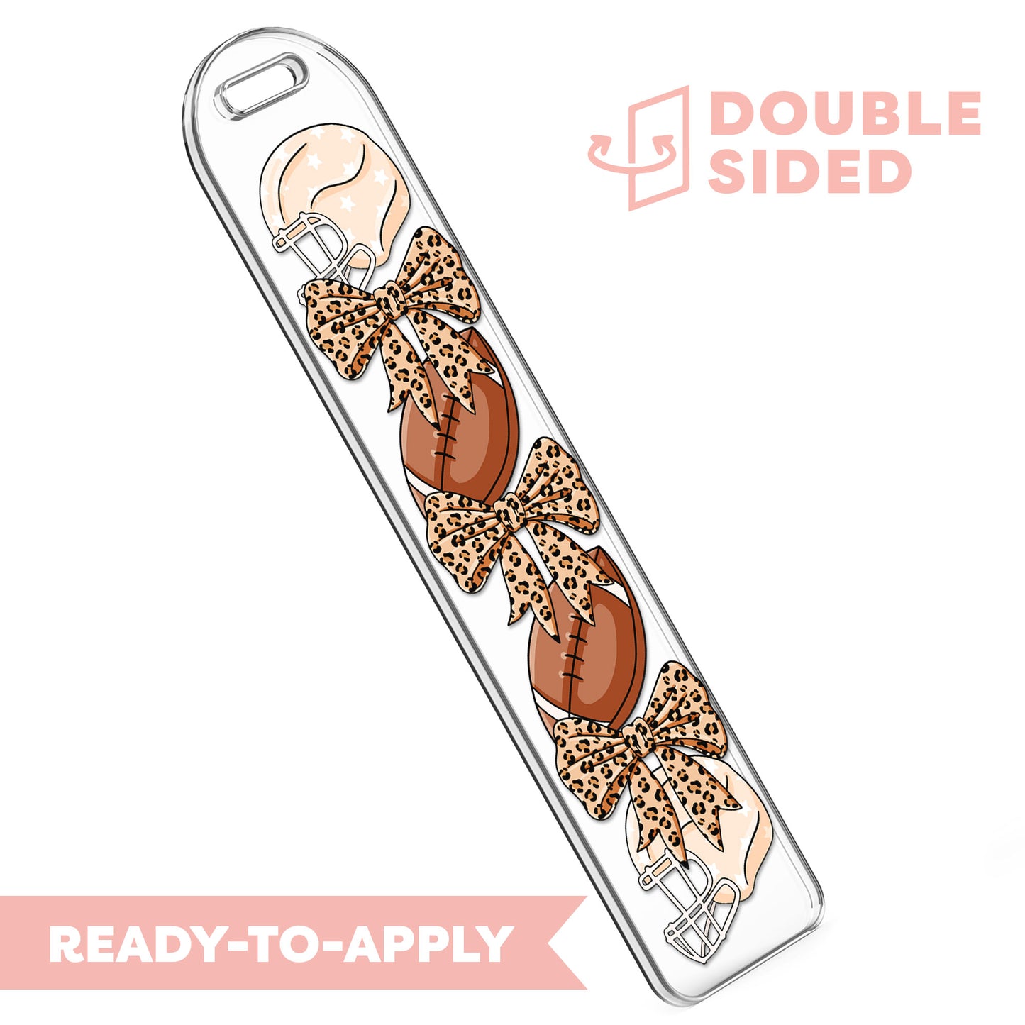 [ Double Sided ] Bookmark UV DTF Decal | Football Girlie