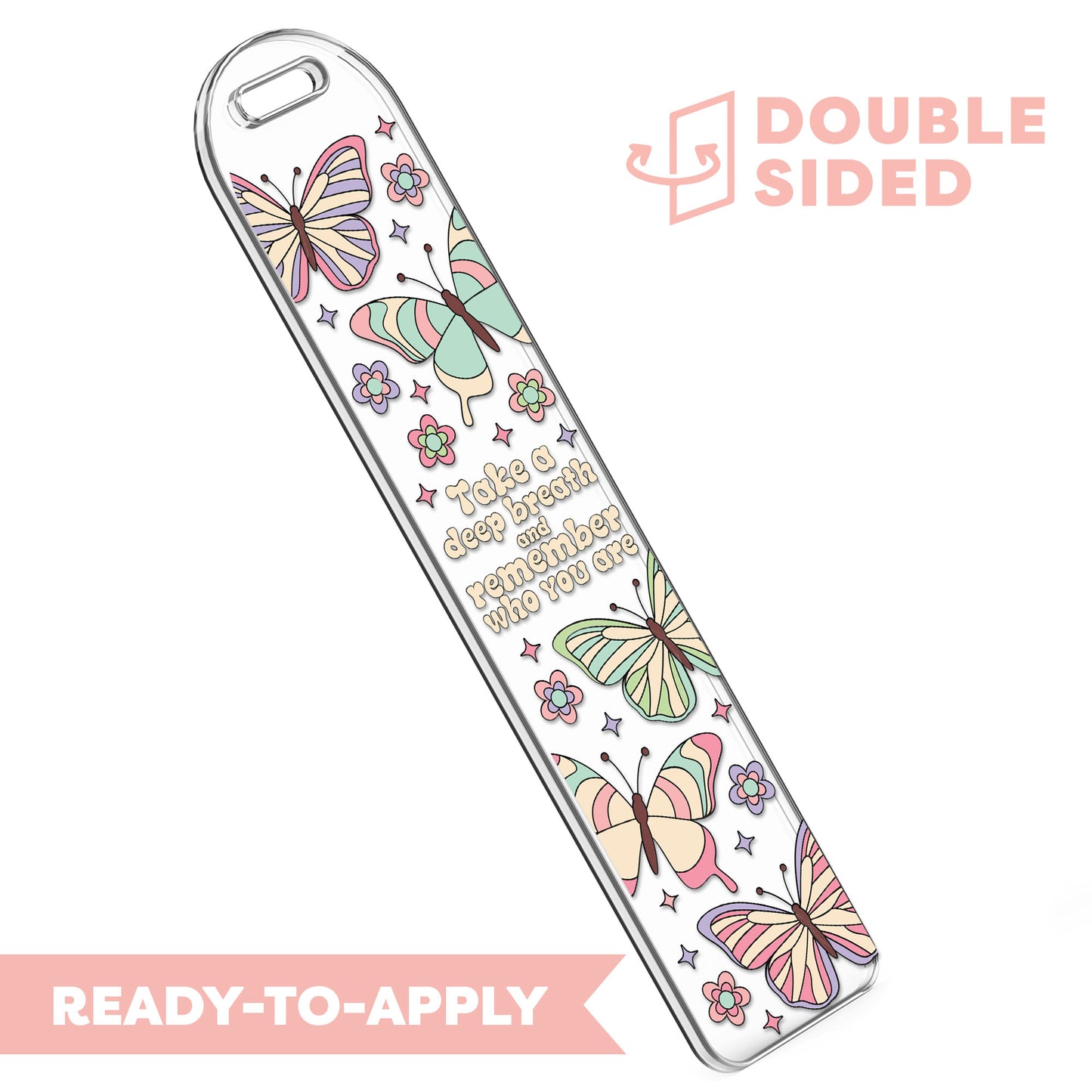 [ Double Sided ] Bookmark UV DTF Decal | Mental Health Butterfly