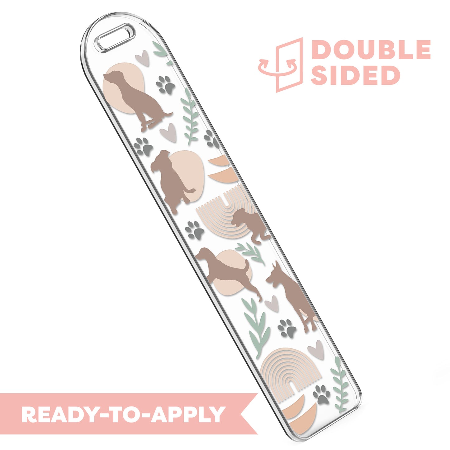 [ Double Sided ] Bookmark UV DTF Decal | Boho Dog