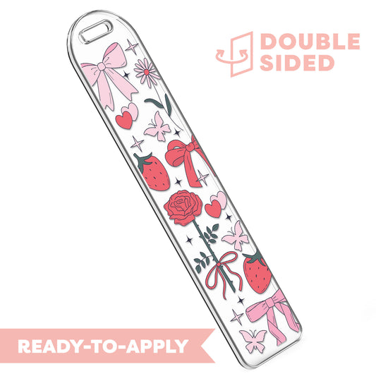 [ Double Sided ] Bookmark UV DTF Decal | Romantic Bow