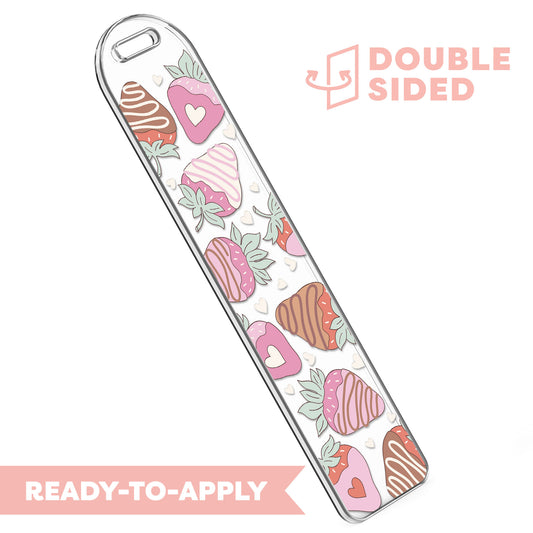 [ Double Sided ] Bookmark UV DTF Decal | Chocolate Dipped Strawberry