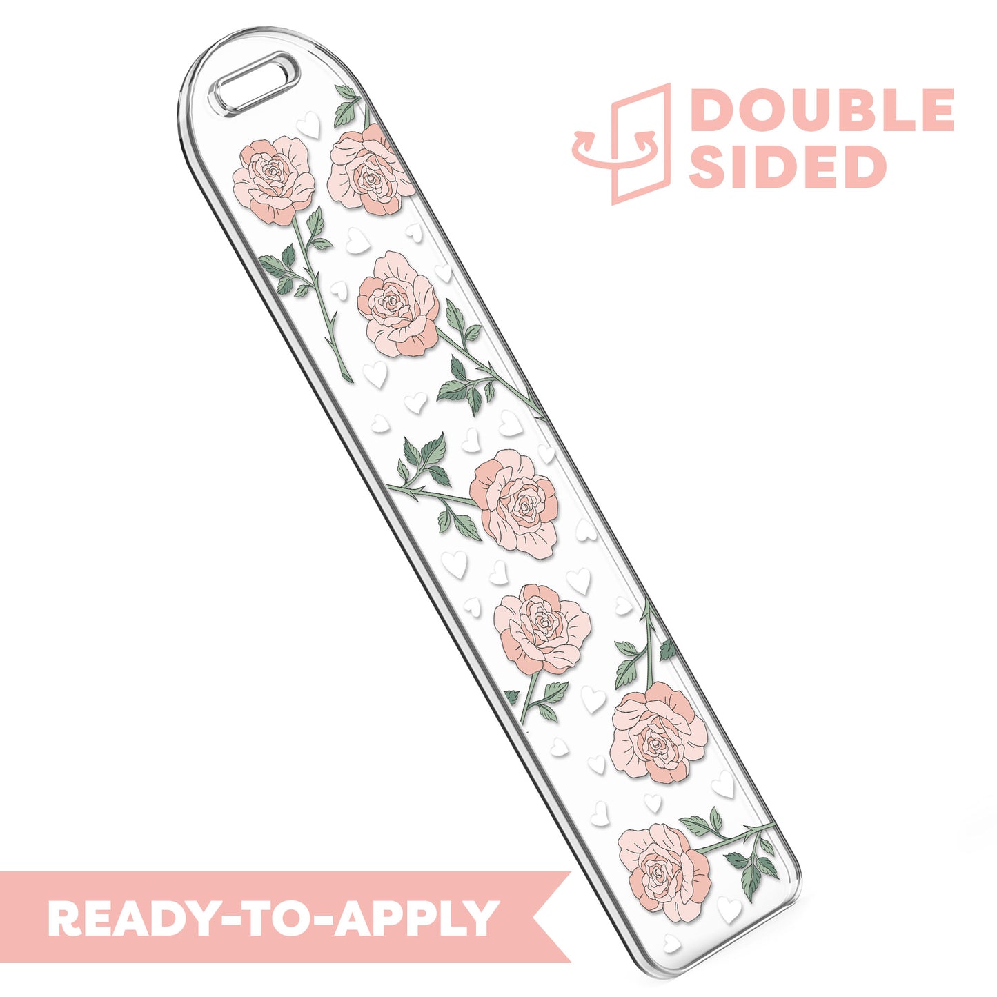 [ Double Sided ] Bookmark UV DTF Decal | Romantic Roses