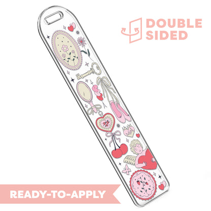 [ Double Sided ] Bookmark UV DTF Decal | Angels And Hearts