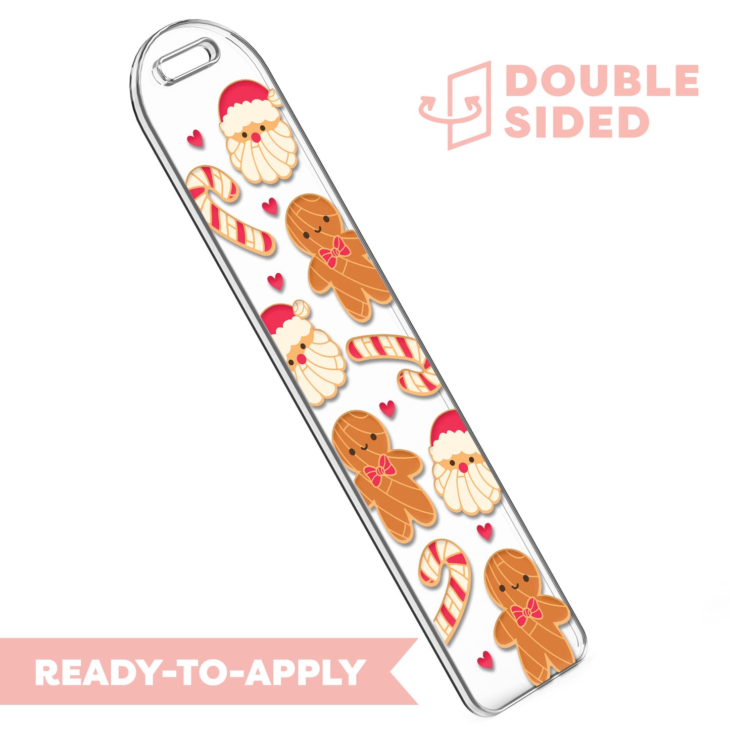 [ Double Sided ] Bookmark UV DTF Decal | Conchas Christmas