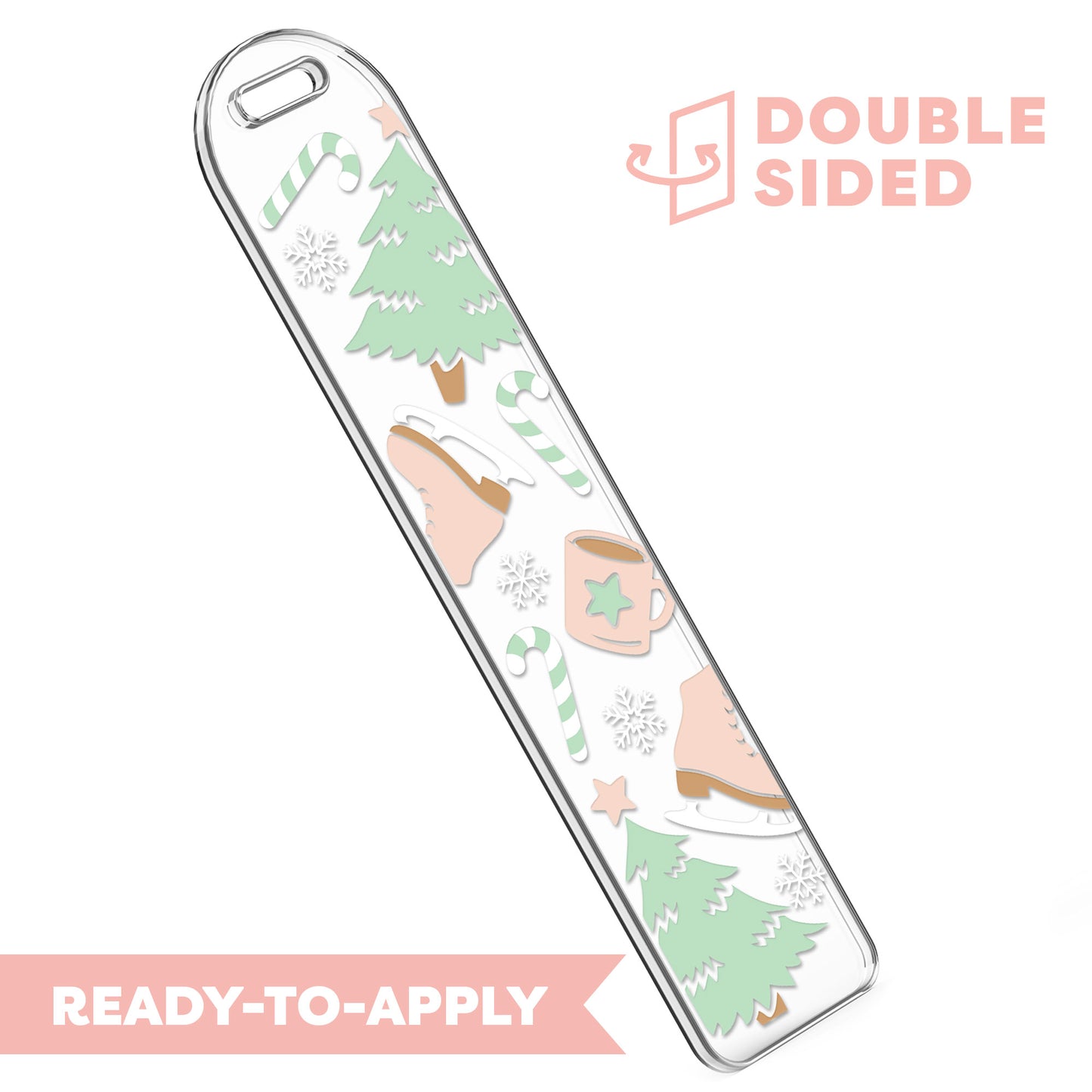 [ Double Sided ] Bookmark UV DTF Decal | Pastel Winter