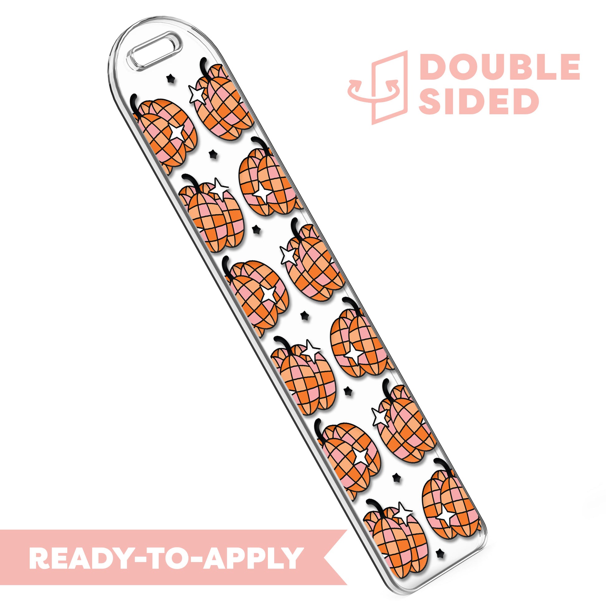 [ Double Sided ] Bookmark UV DTF Decal | Pumpkin Disco Ball