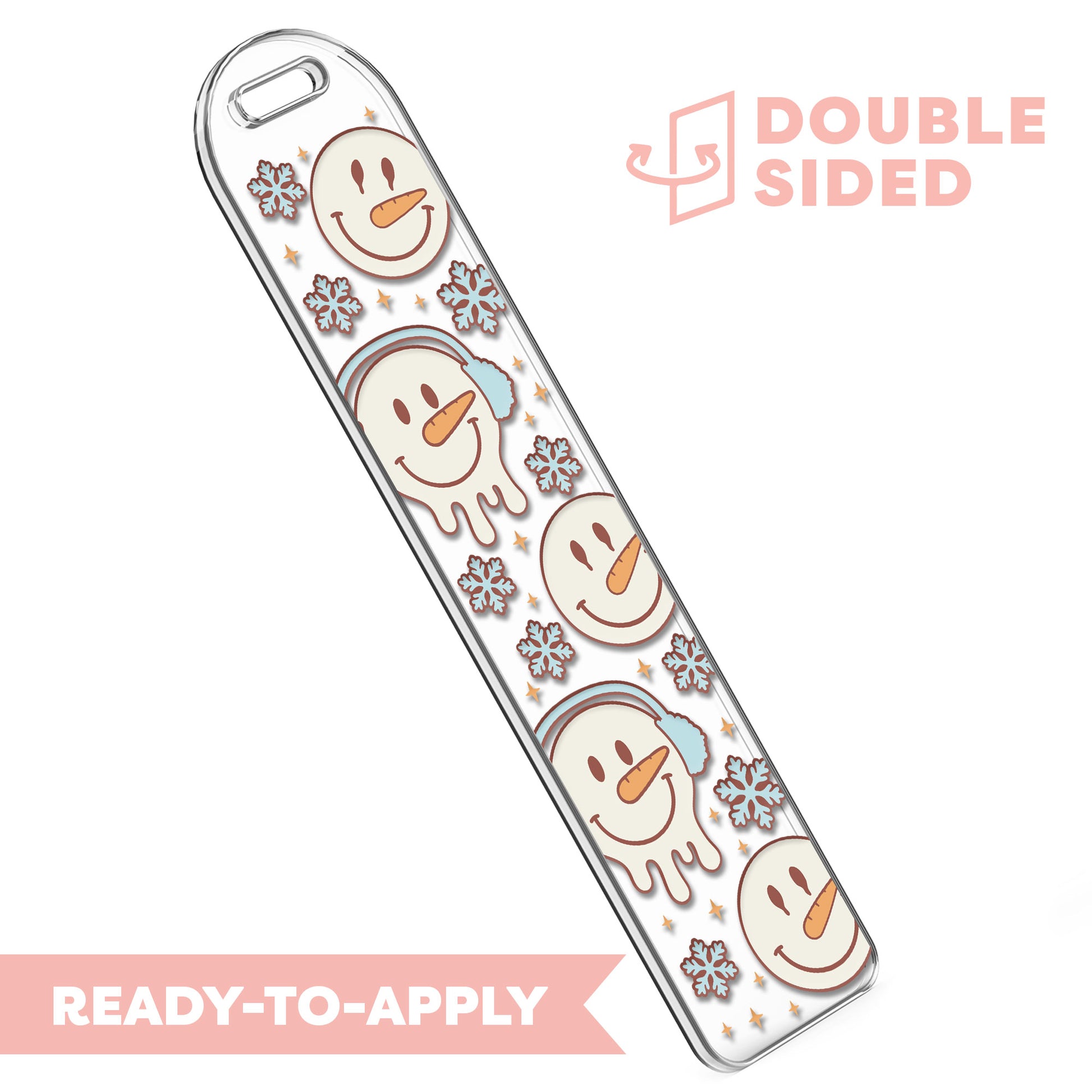 [ Double Sided ] Bookmark UV DTF Decal | Snowman Face